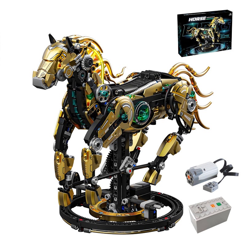 CSNRHG Mechanical Horse Building Block Set Build Pose with Movable Legs Engaging DIY Model with Motor Kit for Kids and Teens - Image 3