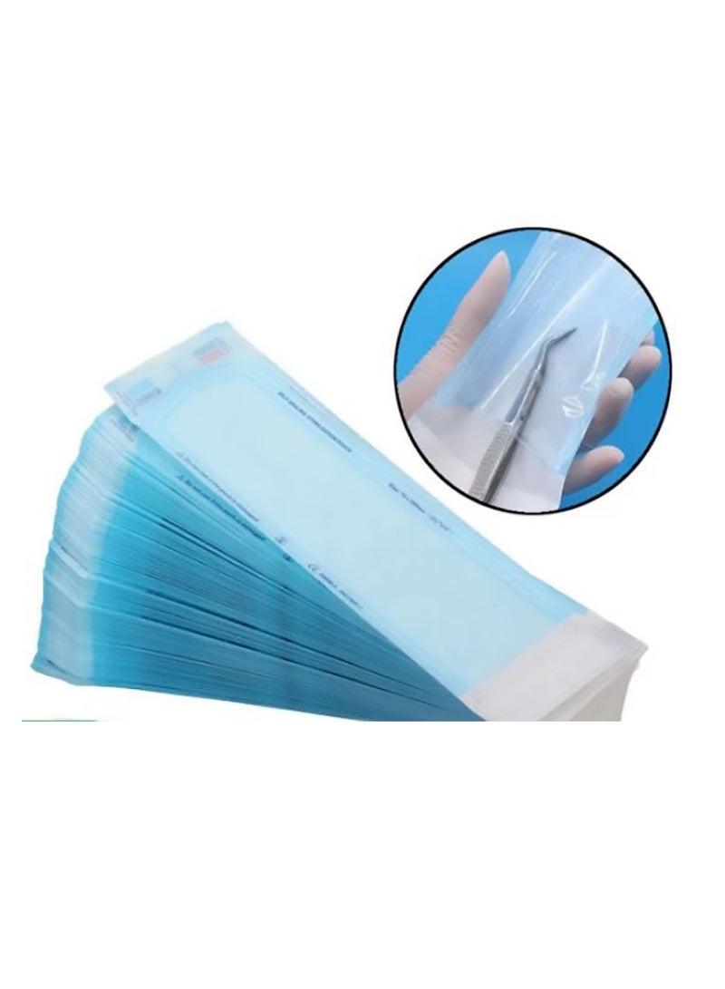 HK 200-Piece Self Sealing Sterilization Pouch White/Blue 90mmx260mm Small - Image 2