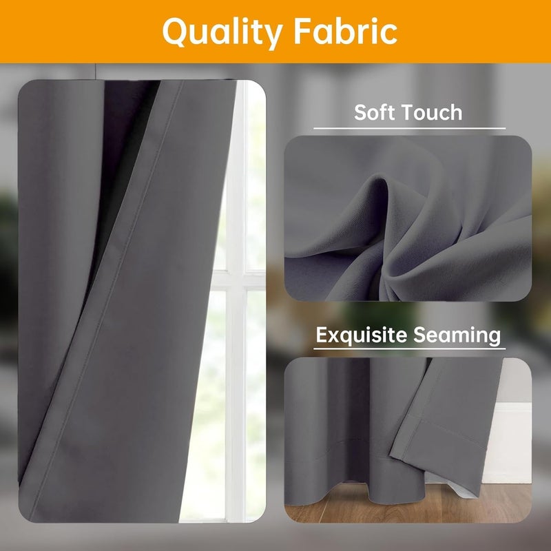 hoeflife Room Divider Curtain with Flexible Ceiling Track  Total Privacy Ceiling Track Curtains Blackout Sound Proof Floor to Curtains for Living Room Bedroom Patio Sliding Door (Grey  W150 x H108) - Image 2