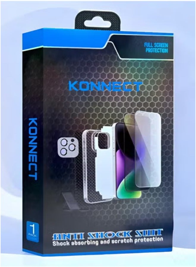 Full protection package for iPhone 16. Protective case made of high-quality materials, high-definition screen protection, camera lens protector, phone back protector, maximum protection against scratches and breakage.