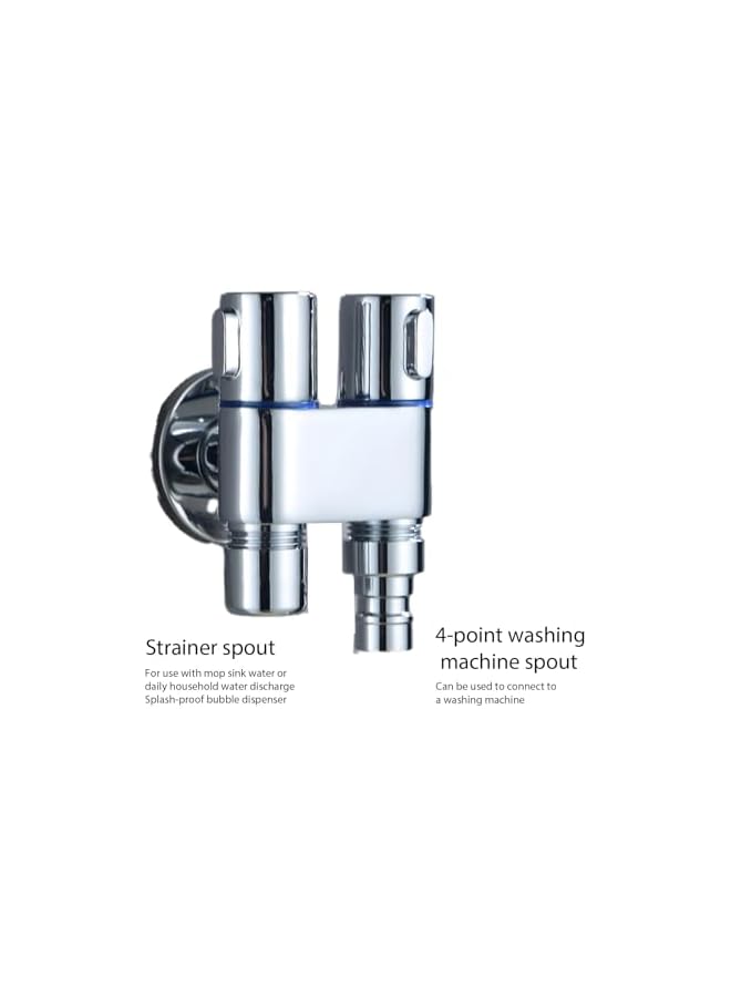 The Bros Dual Control Faucet, One In and Two Out Copper Valve Taps, Double Control Washing Machine Toilet Tap, Wall Mount Valve Gardening Sprayer Faucet, Vintage Sprayer Faucet for Bathroom, Kitchen - Image 2