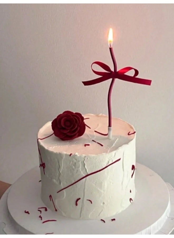 Elegant Red Spiral Birthday Candles -15cm– Decorative Long Twisted Cake Candles for Birthdays & Celebrations – 6 Pieces Set - Image 4