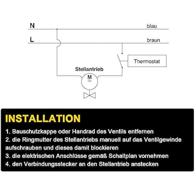 4 X SERVO MOTOR UNDERFLOOR HEATING 230 V THERMAL DRIVE ELECTRIC CLOSED NC M30 X 1.5 THERMOT ADJUSTMENT MOTOR - Image 3