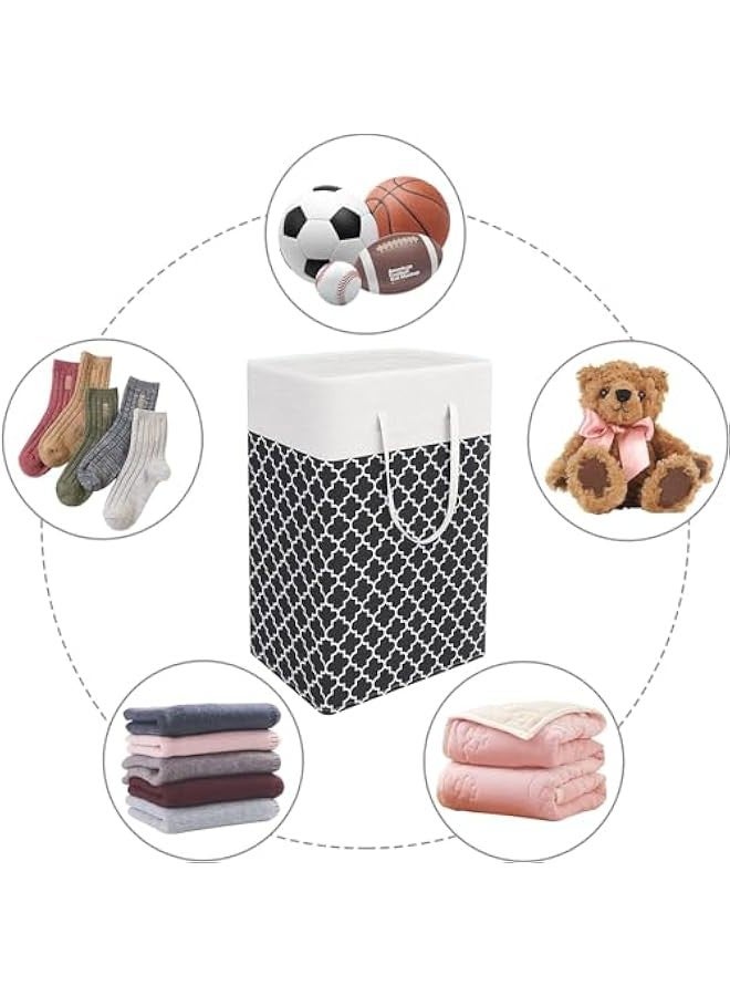 بيوينتي سلة غسيل كبيرة ، 2 حزمة كيس غسيل قابل للطي مع مقابض ممتدة ، غسيل مقاوم للماء ، غسيل مستقل ، لعب الملابس في السكن والعائلة (كلوفر أسود ، 75 لتر) - Image 5