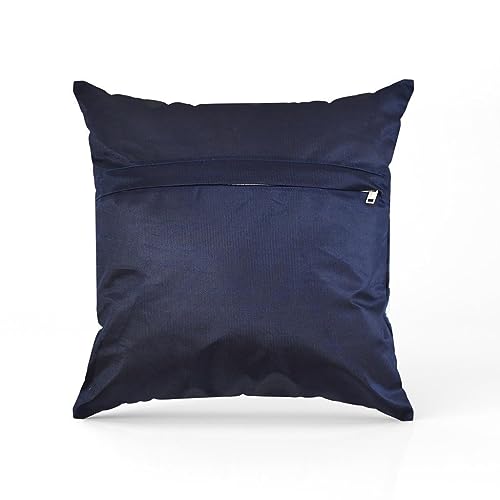HOMECROWN Velvet Cushion Covers 16x16 Inch – Set of 3 Pcs, Golden Feather Print, Soft Faux Fur Decorative Throw Pillow Covers for Sofa, Couch, Bed, Living Room (Blue) - Image 5