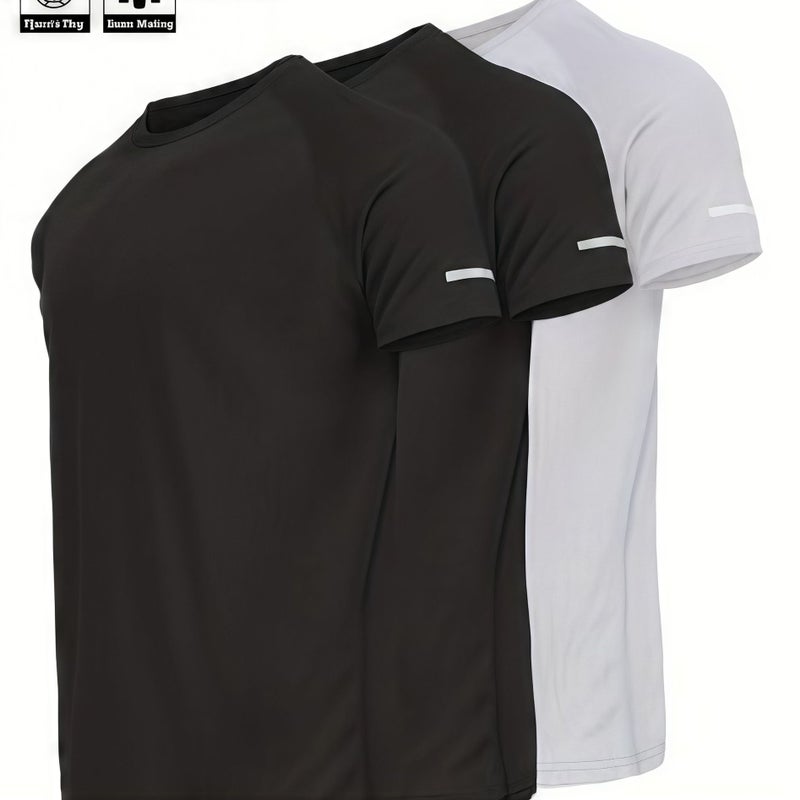 Men's Quick Dry Short Sleeve Sports T-Shirt Multi Pack - Image 4