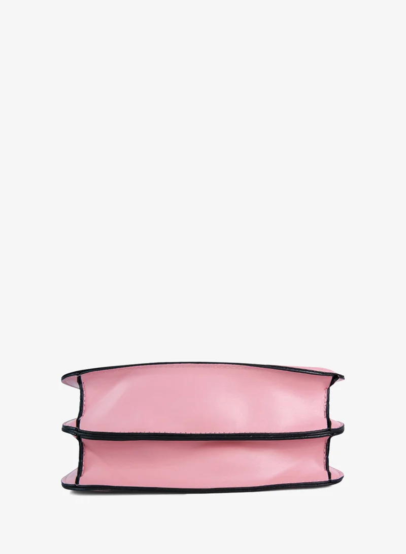 London Rag BG5410_Pink London Rag Pink Quilted Faux Leather Sling Bag for Women | Best Price UAE