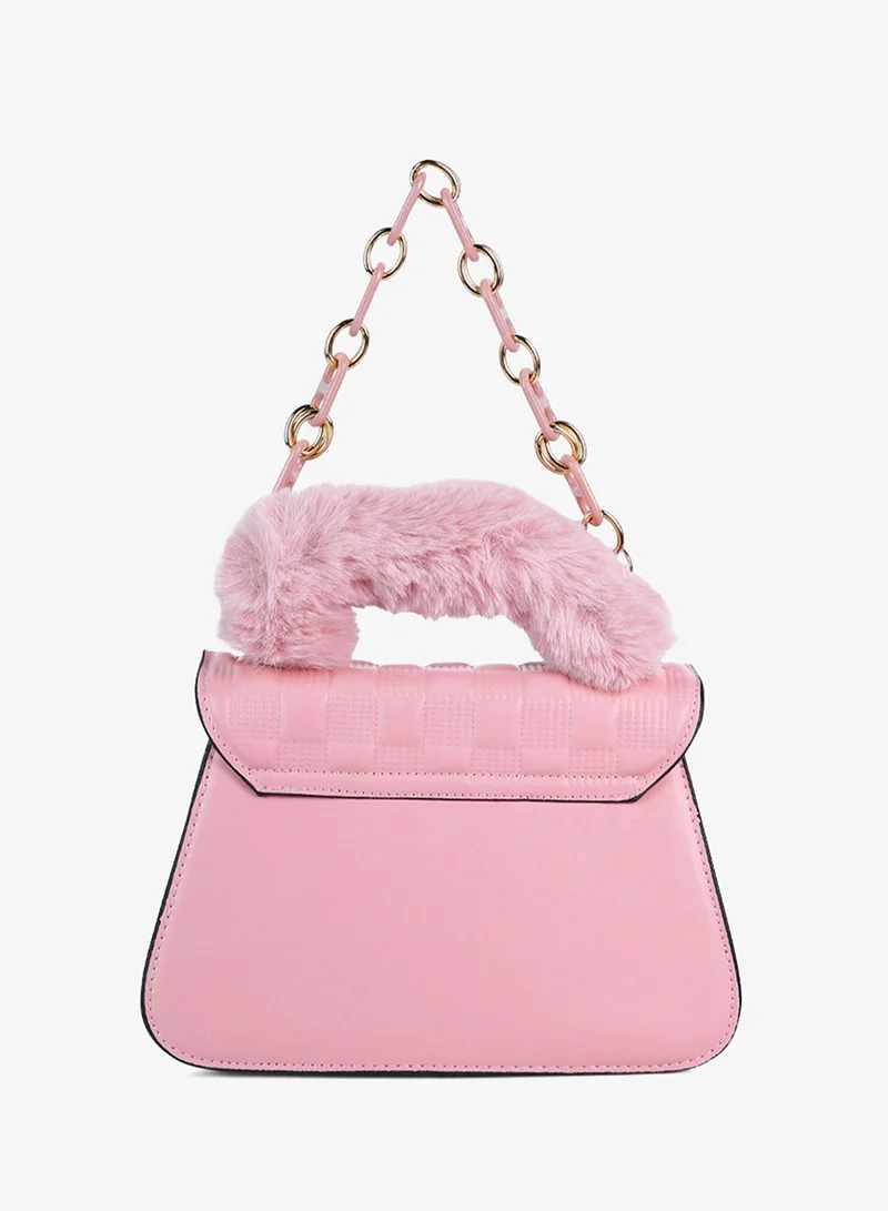 London Rag BG5410_Pink London Rag Pink Quilted Faux Leather Sling Bag for Women | Best Price UAE