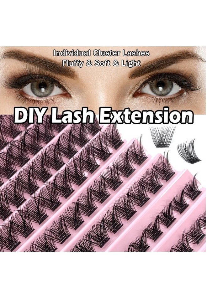 False Lashes Individual Packs 120 Tufted Lashes DIY Lash Extensions False Lashes Natural Look Reusable Eyelash Glue Bonding Black