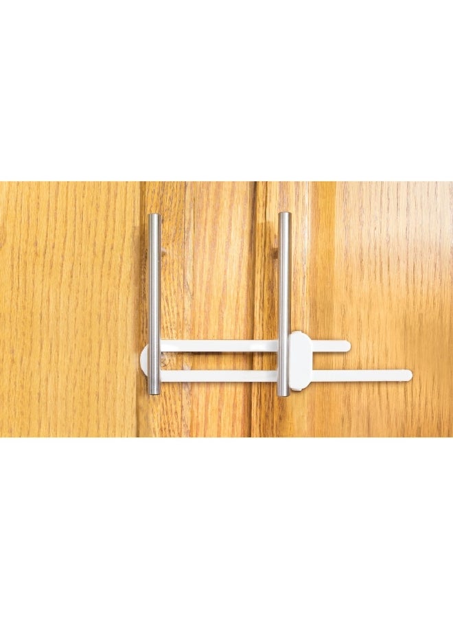dreambaby 2-Piece Extra Long Modern Profile Easy-to-Install Slim-Line Slide Locks White 9.8 x 2.7 x 31 cm F1409  - Image 2