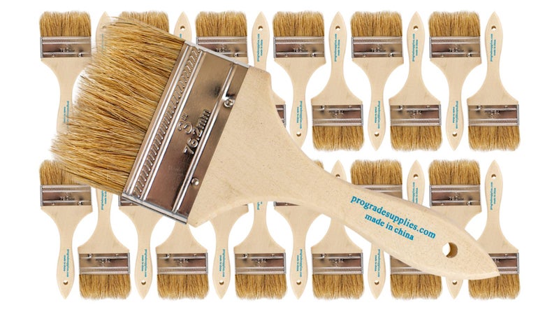 Pro Grade Chip Paint Brushes 24 Ea 3 Inch Chip Paint Brush Light Brown