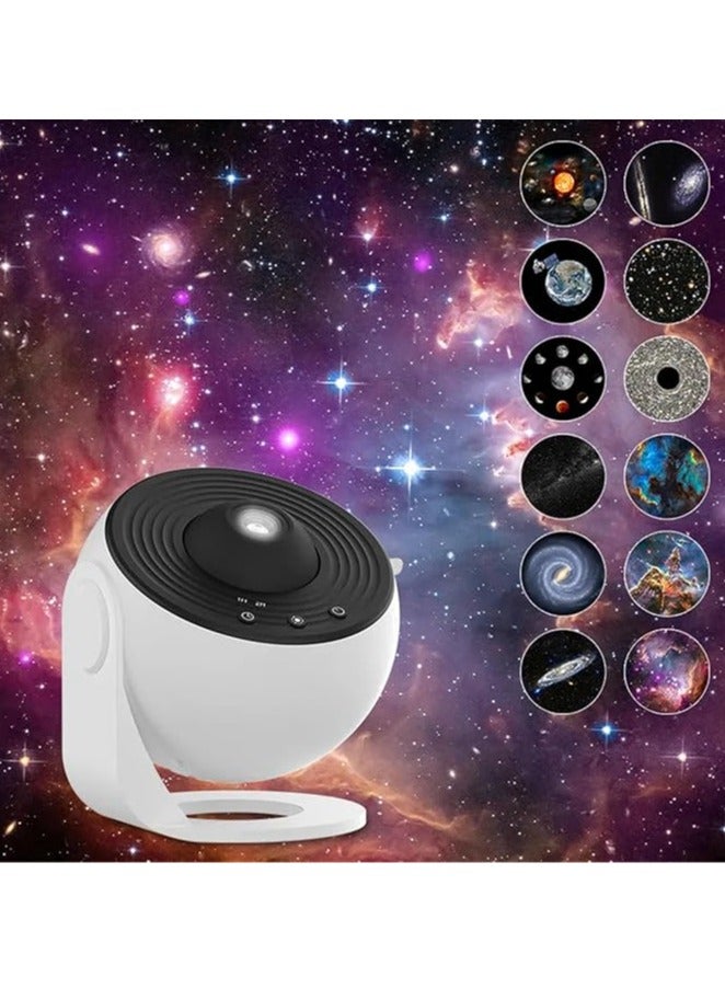 MOCOM 12-in-1 HD Galaxy Star Projector with Timer | Rotating Planetarium Night Light for Kids & Adults | Adjustable Focus & Quiet Operation | Stunning 12 HD Celestial Scenes | Ideal for Bedroom, Home Theater & Room Decor - Image 2