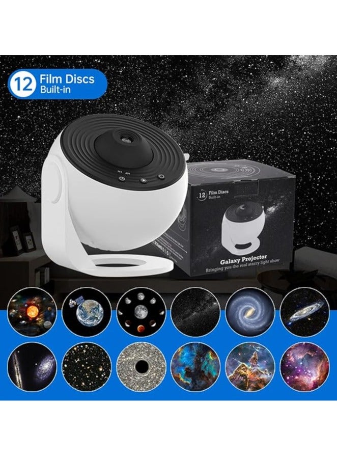 MOCOM 12-in-1 HD Galaxy Star Projector with Timer | Rotating Planetarium Night Light for Kids & Adults | Adjustable Focus & Quiet Operation | Stunning 12 HD Celestial Scenes | Ideal for Bedroom, Home Theater & Room Decor - Image 4