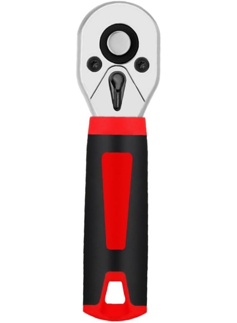 GGOOT 72 Tooth Ratchet Wrench 1/4 Inch Drive Straight Handle Metal Repair Tool Hardware DIY Hand Tool for Automotive Mechanics Home Workshop  - Image 1