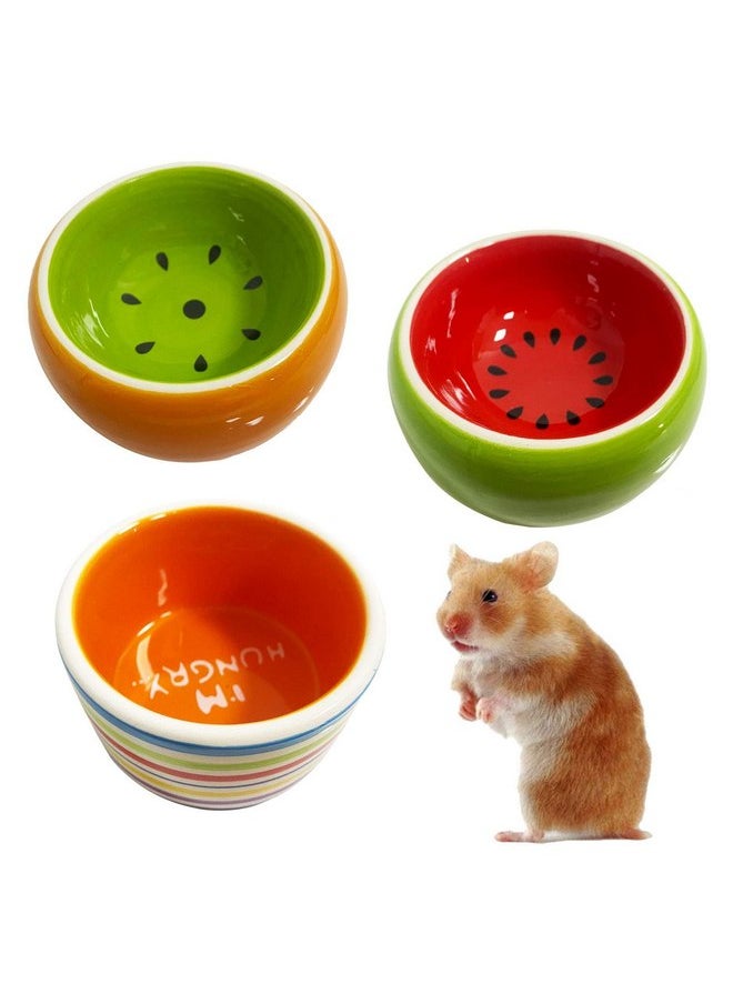 Kathson - kathson Hamster Bowl Ceramic Small Animal Water Bowl Prevent Tipping Moving and Chewing Food Dish for Guinea Pig Gerbil Ferret Syrian Hamster Chinchilla Rat Hedgehog Bunny (3 Pcs) - Image 1