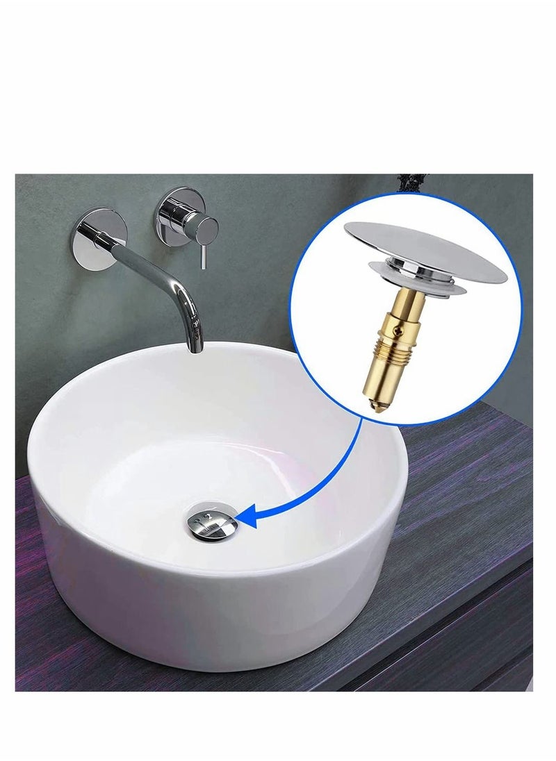Basin Click Clack, 2pcs Spring Brass Plug Bolt Sink clicker Slotted Replacement Push Internal for Bathtub Drain Stopper