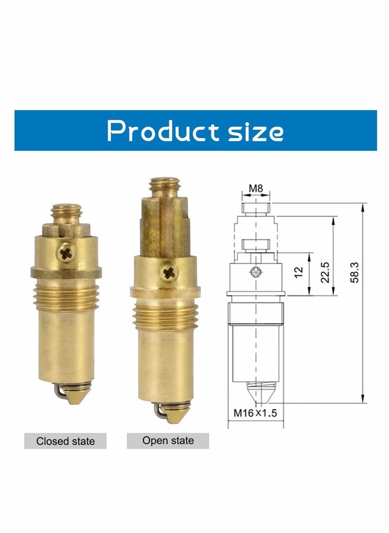 Basin Click Clack, 2pcs Spring Brass Plug Bolt Sink clicker Slotted Replacement Push Internal for Bathtub Drain Stopper