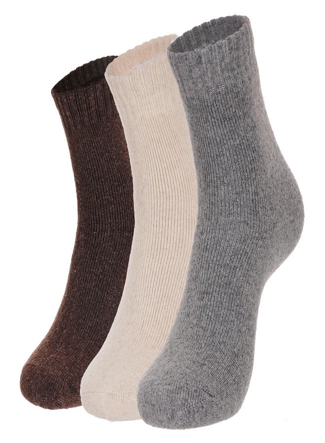 سي ان او ام جي جوارب صوفية نسائية من cnomg، 3 أزواج، جوارب متوسطة الطول، جوارب دافئة شتوية سميكة مناسبة للمشي والتنزه والعمل، هدايا مريحة - Image 1