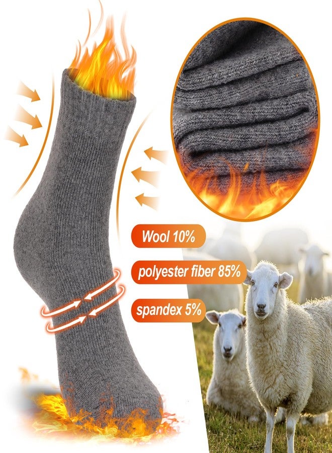 سي ان او ام جي جوارب صوفية نسائية من cnomg، 3 أزواج، جوارب متوسطة الطول، جوارب دافئة شتوية سميكة مناسبة للمشي والتنزه والعمل، هدايا مريحة - Image 4