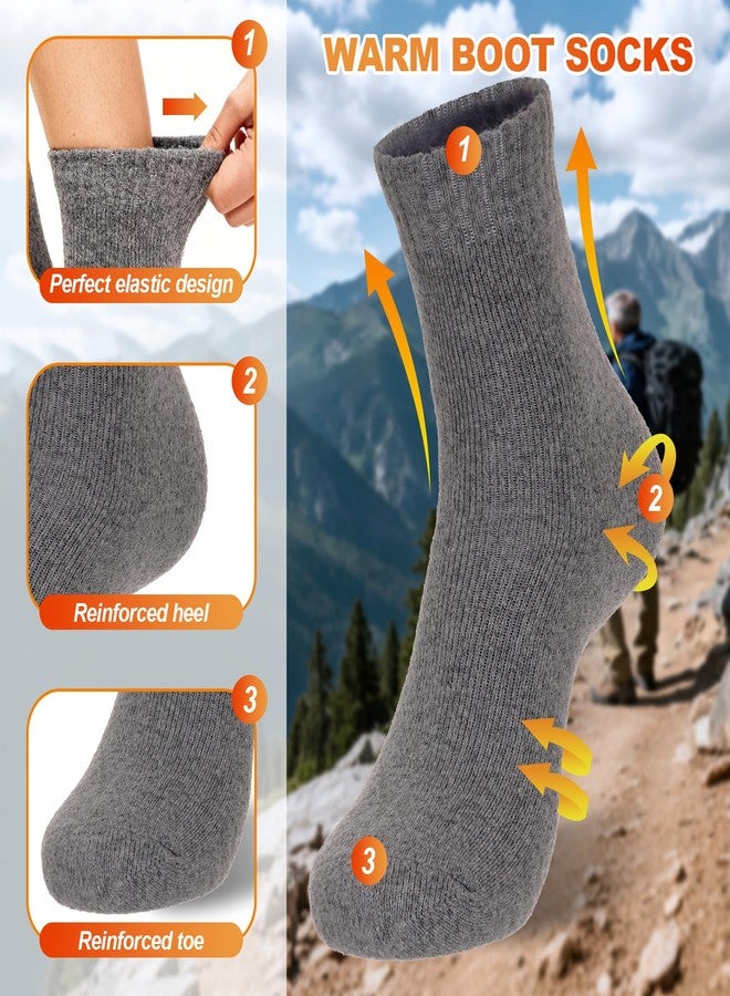 سي ان او ام جي جوارب صوفية نسائية من cnomg، 3 أزواج، جوارب متوسطة الطول، جوارب دافئة شتوية سميكة مناسبة للمشي والتنزه والعمل، هدايا مريحة - Image 3