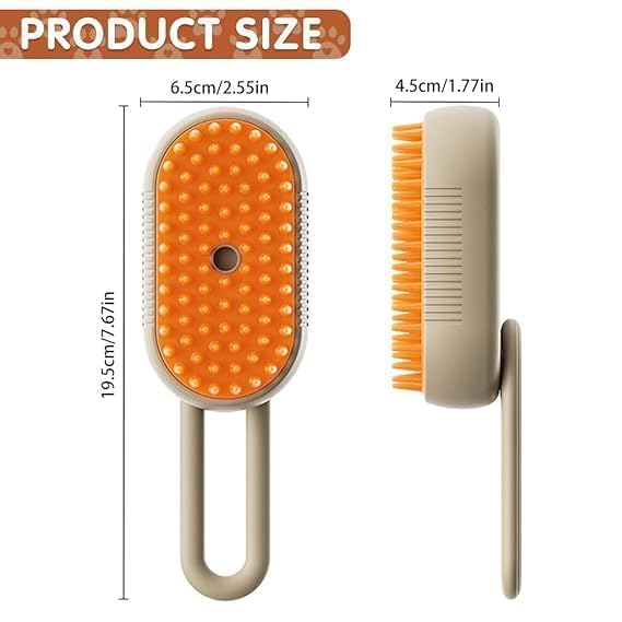 AVNISH Pet Steam Brush for Dog Cat 3 in 1 Pet Hair Removal Comb for Dogs Silicone Massage Comb For Shedding Multifunctional Water Brush Spa for Dogs USB Rechargeable Steamy Handle Cat Brush for Pet - Image 3