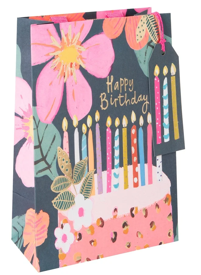 Glick Printed Birthday Gift Bag Cake Design