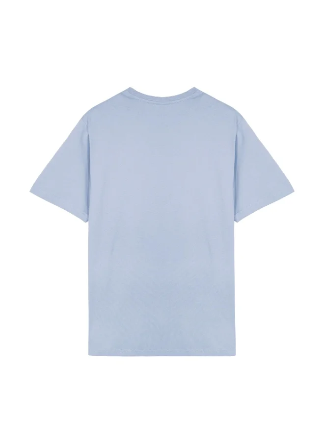 سيدرو CEDRO CASUAL REGULAR FIT 100% COTTN LIGHT WEIGHT 100% COTTON BASIC CREW NECK BABY BLUE COLOR T-SHIRT
