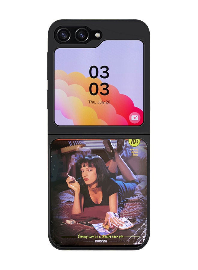 Stylizedd Rugged Black edge case for Samsung Galaxy Z Flip5, Slim fit Soft Case Flexible Rubber Edges Anti Drop TPU Gel Thin Cover -  Pulp Fiction - Image 1