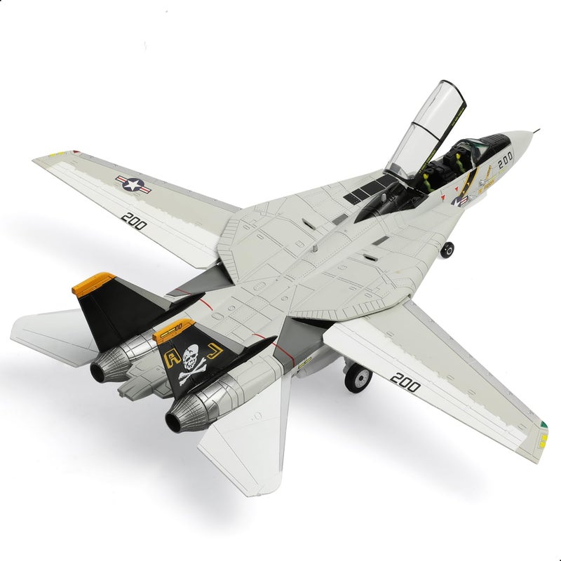 NUOTIE F-14 Tomcat VF-84 Jolly Rogers 1/72 Scale Die-Cast Metal Pre-Built Fighter Jet Model with Detachable Missiles and Adjustable Tail Fins Military Enthusiasts Gift - Image 1