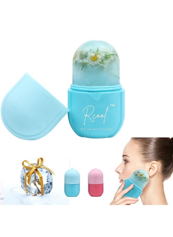 Rcool Ice Face Roller & Gua Sha,Face Massager,Facial Beauty Ice Roller Skin Care Tools,Skin Care Products-For Face&Eyes,Remove Fine Lines,Shrink Pores,Reduce Acne and Lubricate the Skin. (Blue)  - Image 1