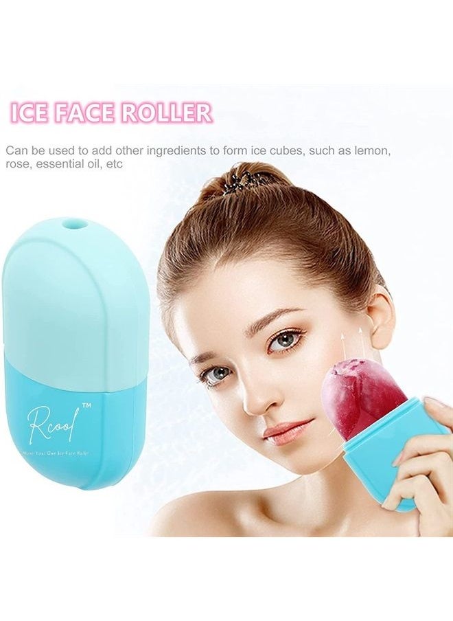 Rcool Ice Face Roller & Gua Sha,Face Massager,Facial Beauty Ice Roller Skin Care Tools,Skin Care Products-For Face&Eyes,Remove Fine Lines,Shrink Pores,Reduce Acne and Lubricate the Skin. (Blue)  - Image 3