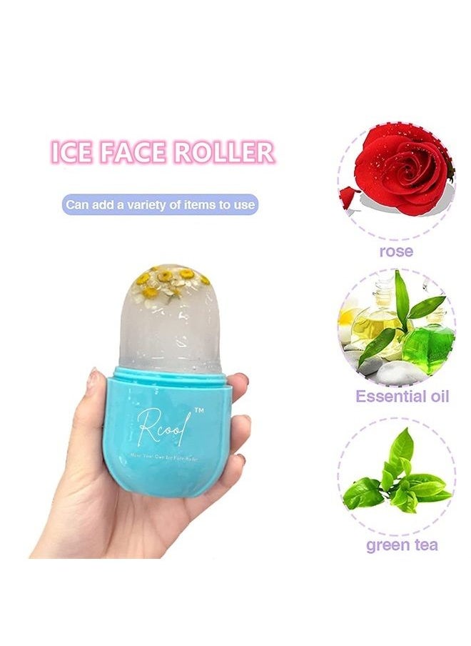 Rcool Ice Face Roller & Gua Sha,Face Massager,Facial Beauty Ice Roller Skin Care Tools,Skin Care Products-For Face&Eyes,Remove Fine Lines,Shrink Pores,Reduce Acne and Lubricate the Skin. (Blue)  - Image 5
