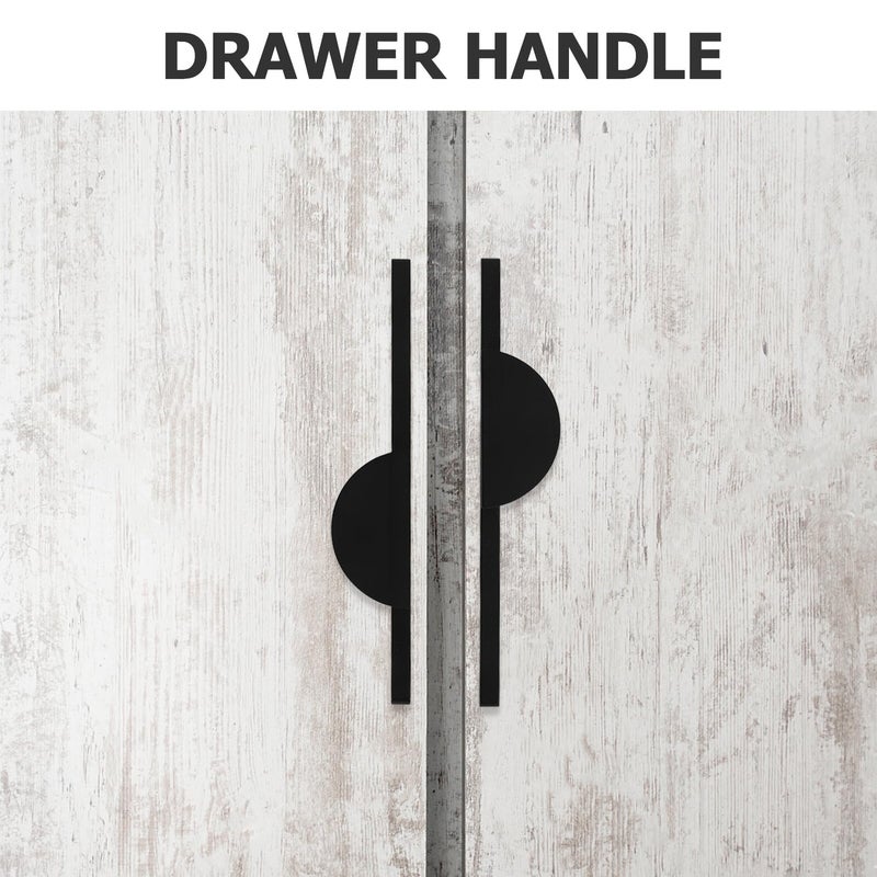 Black Half Moon Cabinet Pulls 160mm Hole Center Kitchen Hardware Drawer Handles - Image 4
