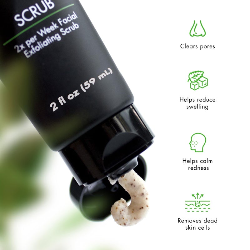 Tiege Hanley Exfoliating Face Wash for Men, Gentle Fragrance-Free Face Scrub With Apricot Seed Powder, Vitamin B3, & Allantoin, Cooling Exfoliator, Gentle on Sensitive Skin, Menâ€™s Skin Care, 2 FL Oz - Image 4