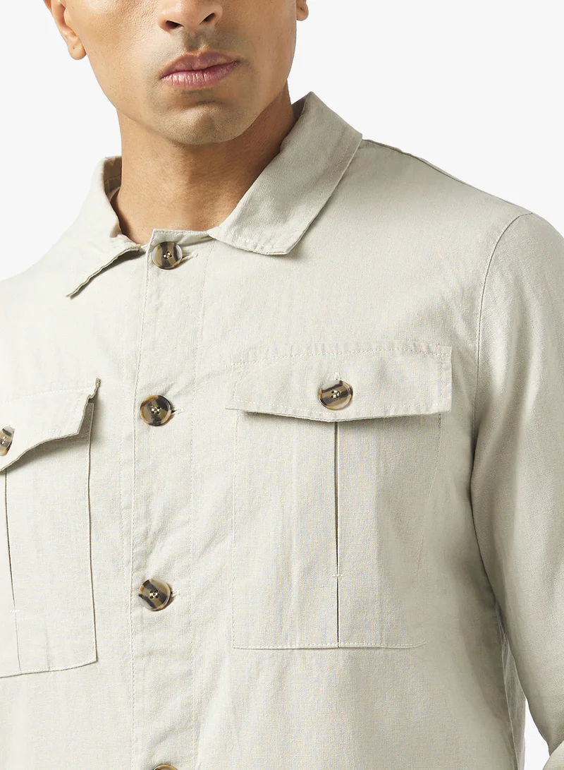 BRAVE SOUL Button Through Pocket Design Shacket