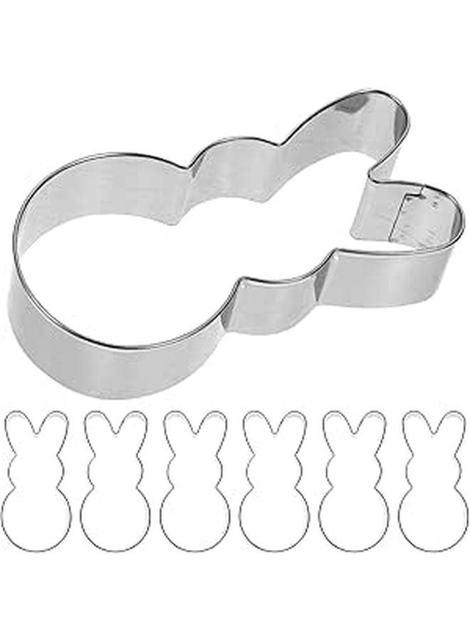 6Pcs Stainless Steel Bunny Rabbit Cookie Cutters for Easter Baking and Cake Decorating - Image 1