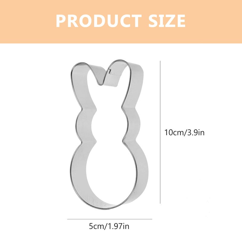 6Pcs Stainless Steel Bunny Rabbit Cookie Cutters for Easter Baking and Cake Decorating - Image 3