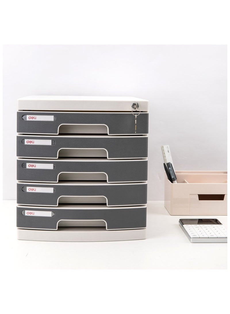 Deli 5-Drawer File Cabinet With Key Lock - Image 3