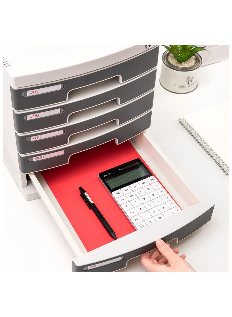Deli 5-Drawer File Cabinet With Key Lock - Image 4
