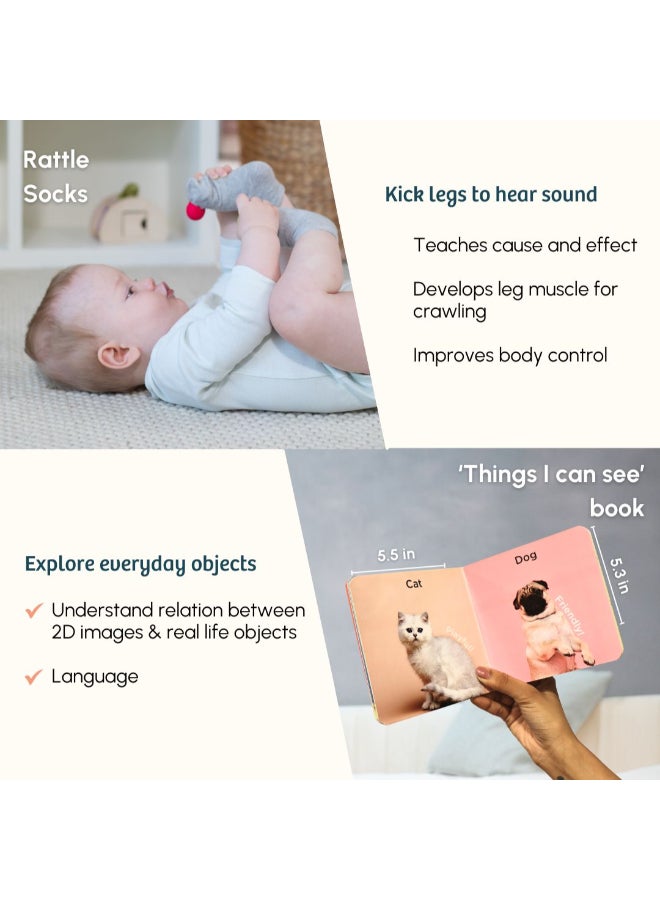 Curious Cub ألعاب مونتيسوري التعليمية الخشبية ألعاب مونتيسوري للأطفال من 5 أشهر فما فوق كتل تعليمية، حسية، سمعية ومهارات الذاكرة ألعاب نشاط للأطفال مثالية كهدية للأطفال - Image 5