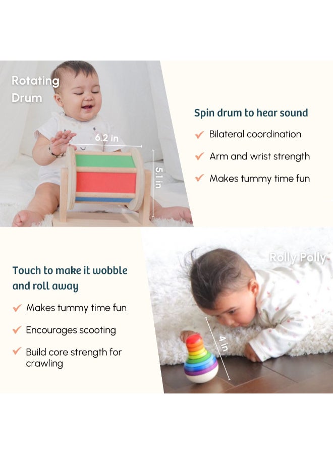 Curious Cub ألعاب مونتيسوري التعليمية الخشبية ألعاب مونتيسوري للأطفال من 5 أشهر فما فوق كتل تعليمية، حسية، سمعية ومهارات الذاكرة ألعاب نشاط للأطفال مثالية كهدية للأطفال - Image 3