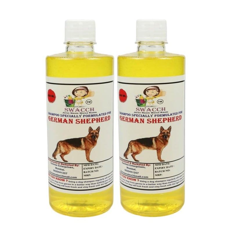 swacch Shampoo | Puppy Safe Shampoo | PH Balanced | Ditch to Itch for German Shepherd Shampoo 500ml Pack of 2 (Lemon) + Spike Ball Chew Toy Combo Pack - Image 2