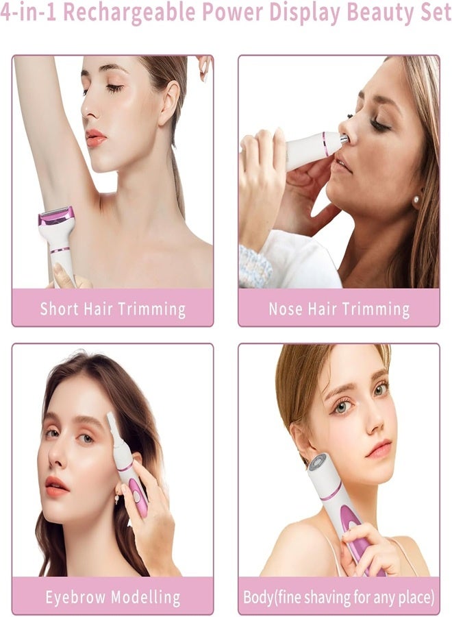 DOLOLO Electric Razor for Women, 4-in-1 Painless Wet & Dry Rechargeable Shaver & Trimmer with LED Display for Face, Body, Bikini, and Nose Hair Removal - Image 2