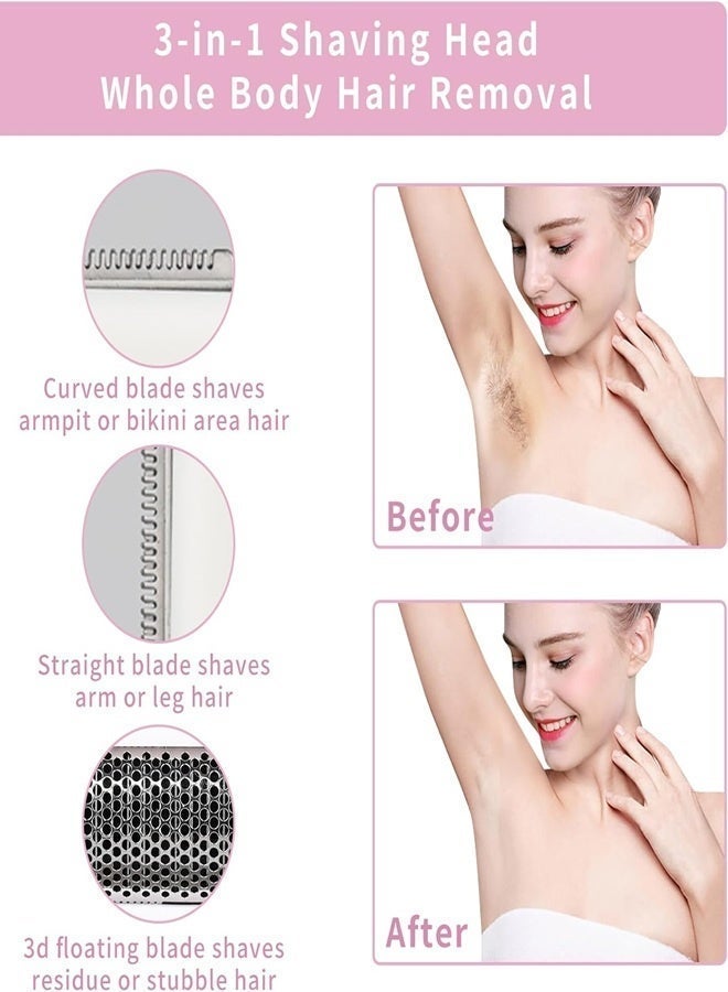 DOLOLO Electric Razor for Women, 4-in-1 Painless Wet & Dry Rechargeable Shaver & Trimmer with LED Display for Face, Body, Bikini, and Nose Hair Removal - Image 3