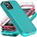 YKHJKLEC for iPhone 11 Pro Max Case Military Grade 3 in 1 Heavy Duty ShockproofDrop ProofDust Proof Case with 2Pcs Tempered Glass Screen Protector Aqua BluePink - Image 2