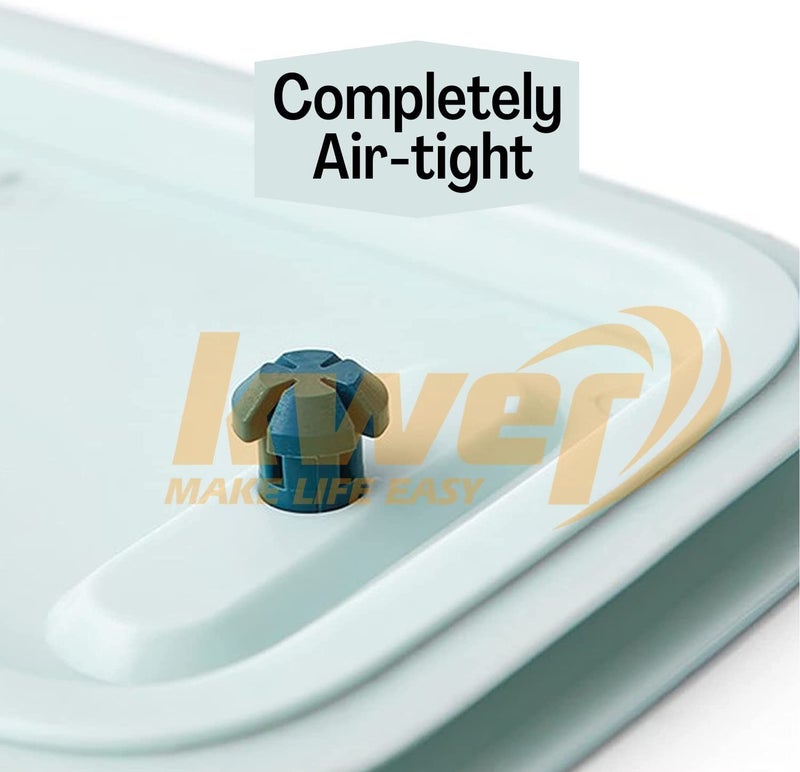 Kwer Fridge Storage Boxes Storage Containers 1000Ml Fridge Organizer Storage Box With Stackable Drain Rack And Lids For Keep Fresh Fish, Meat, Vegetable (Plastic) Pack Of 4 - Transparent - Image 5