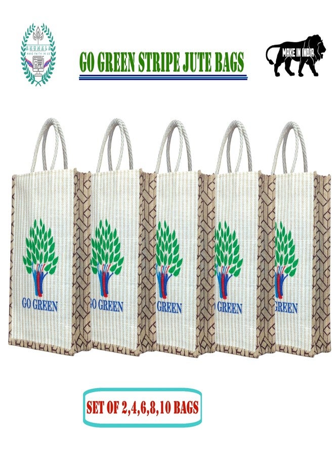 Anumala® Handmade Go Green Jute Bag with Zipper| For Shopping| Fashion| Beach| Travel Companion for Every Occasion| Go Green for the Environment| 12x5x14inches. (Pack of 2) - Image 3