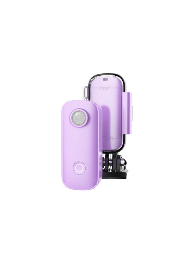 Generic SJCAM Action Camera 4K HD Outdoor Finger-Pointing Camera Anti-Vibration Waterproof Motorcycle Dash Cam High-Speed Photography-Color:C100+ 4k Purple  - Image 1