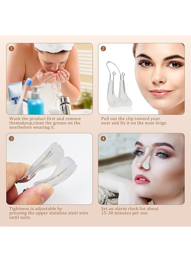 HY Nose Shaper Clip Pain-Free Nose Bridge Straightener Corrector Soft Silicone Nose Slimmer Rhinoplasty Device Nose Up Lifting Clip Beauty Tools, 3 Pcs  - Image 5