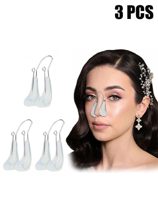 HY Nose Shaper Clip Pain-Free Nose Bridge Straightener Corrector Soft Silicone Nose Slimmer Rhinoplasty Device Nose Up Lifting Clip Beauty Tools, 3 Pcs  - Image 1